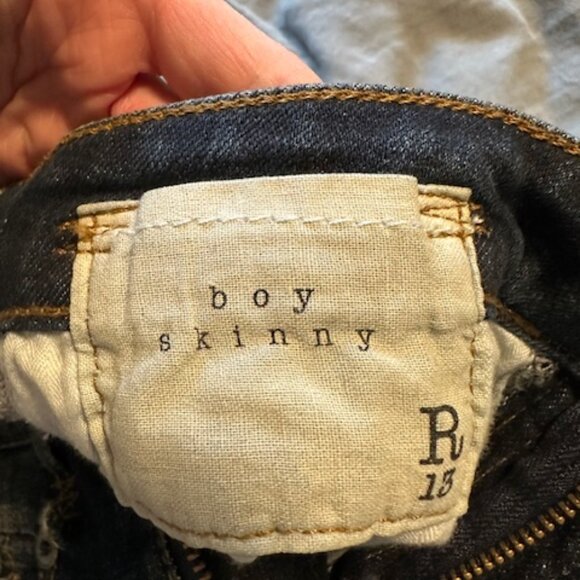 R13 Boy Skinny Dark Vintage Wash, Sz 24 - Picture 4 of 8